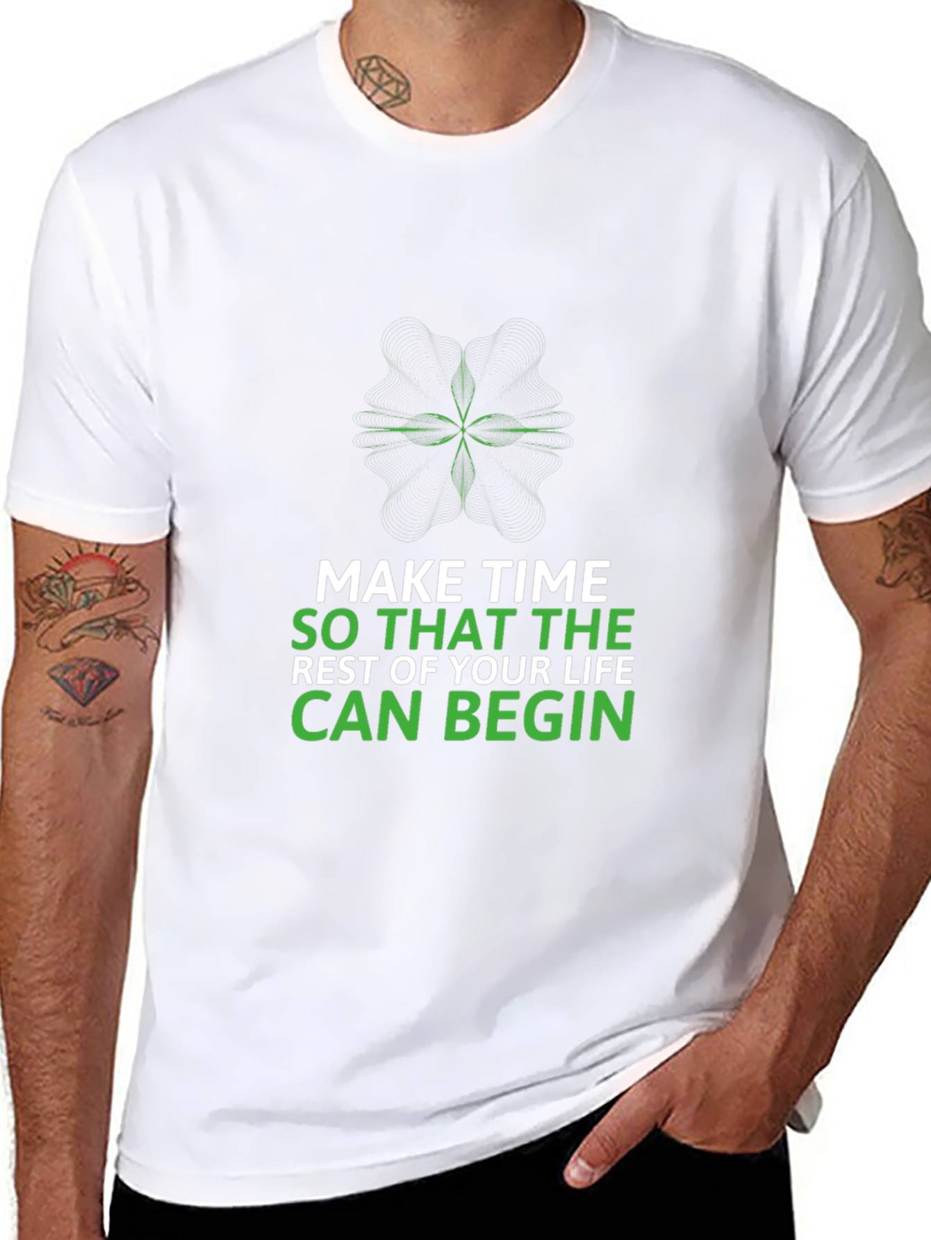 Make Time Graphic T-Shirt - Motivational Design
