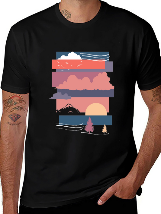 Sunset Graphic Tee - Stylish and Comfortable Black T-Shirt