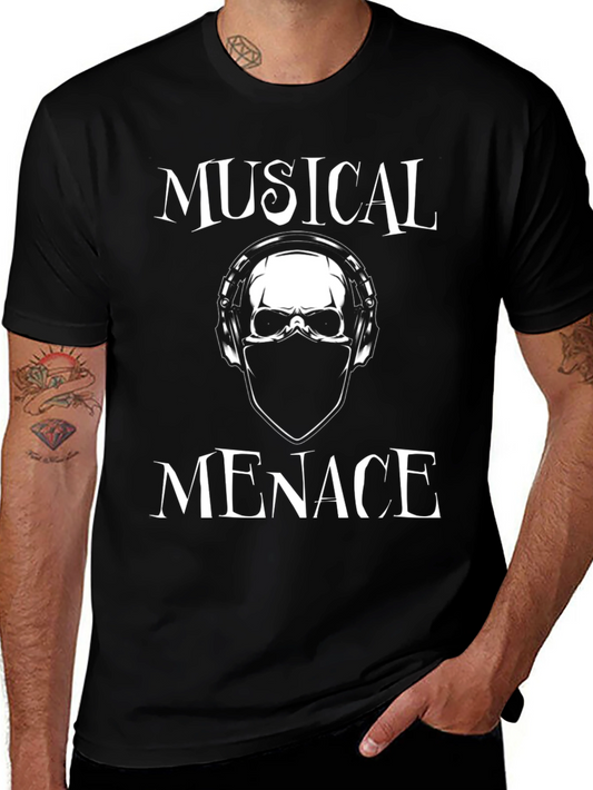 Musical Menace Skull Graphic T-Shirt