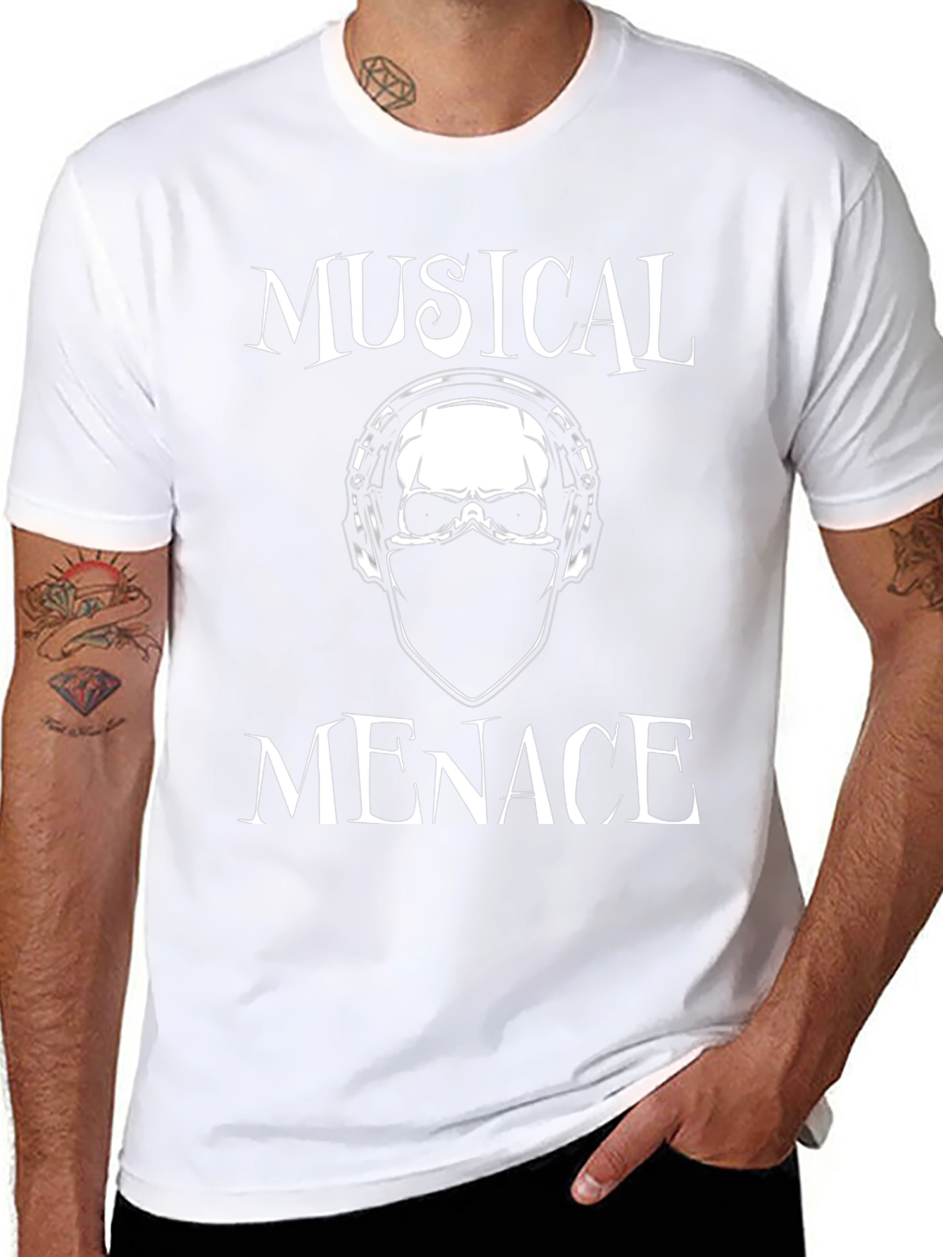 Musical Menace Skull Graphic T-Shirt