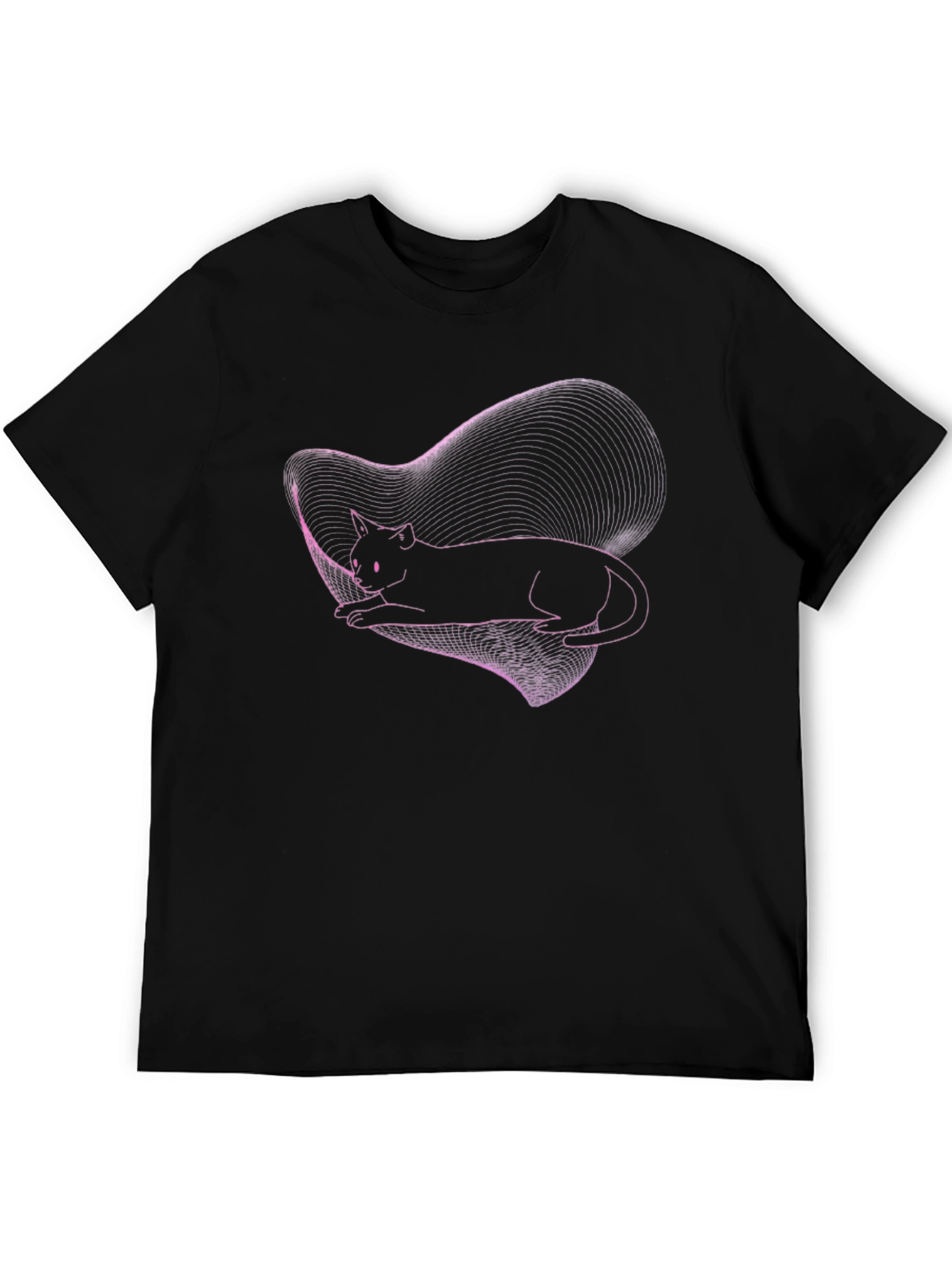 Abstract Cat Tee - Black Graphic T-Shirt