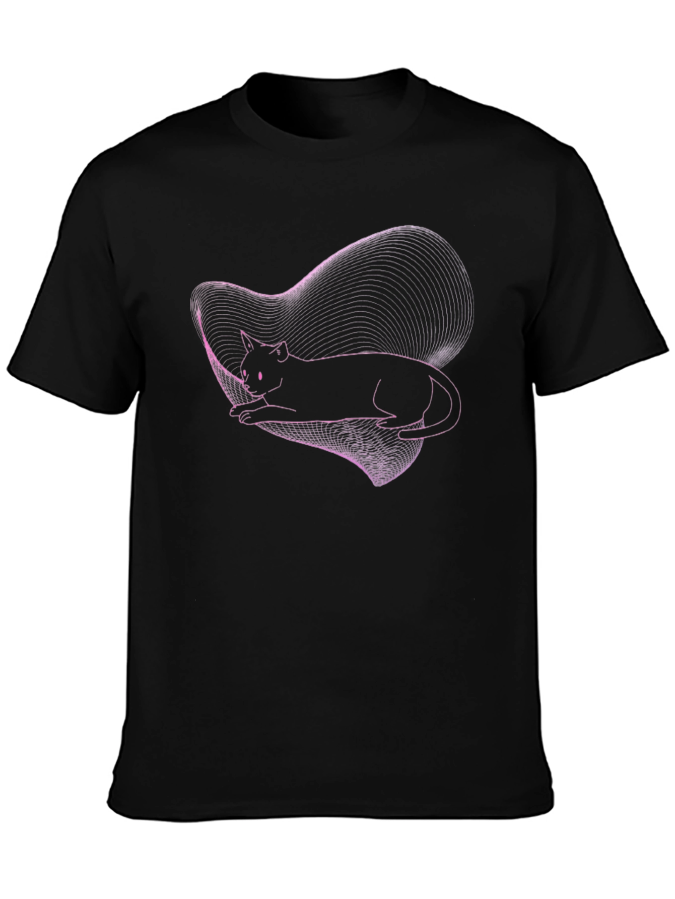 Abstract Cat Tee - Black Graphic T-Shirt