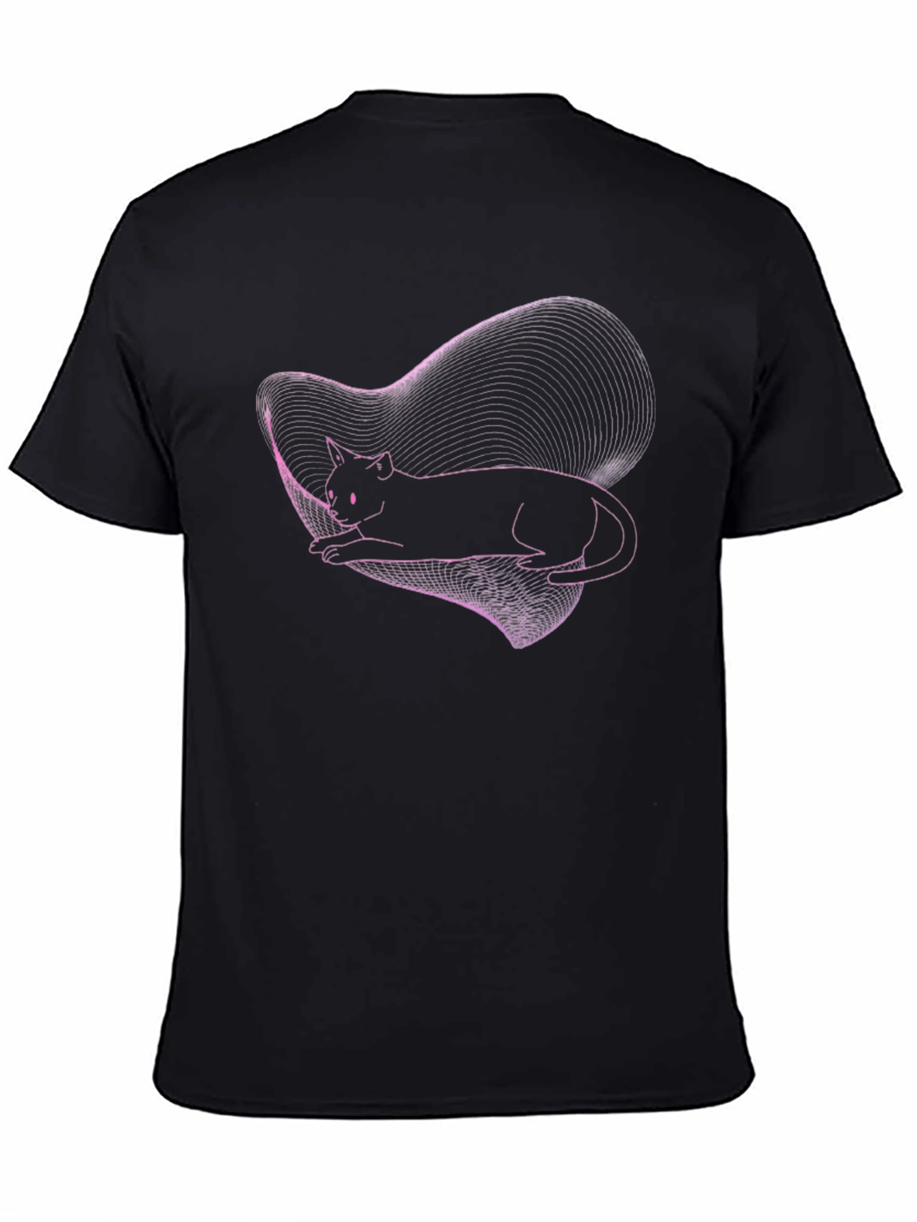 Abstract Cat Tee - Black Graphic T-Shirt