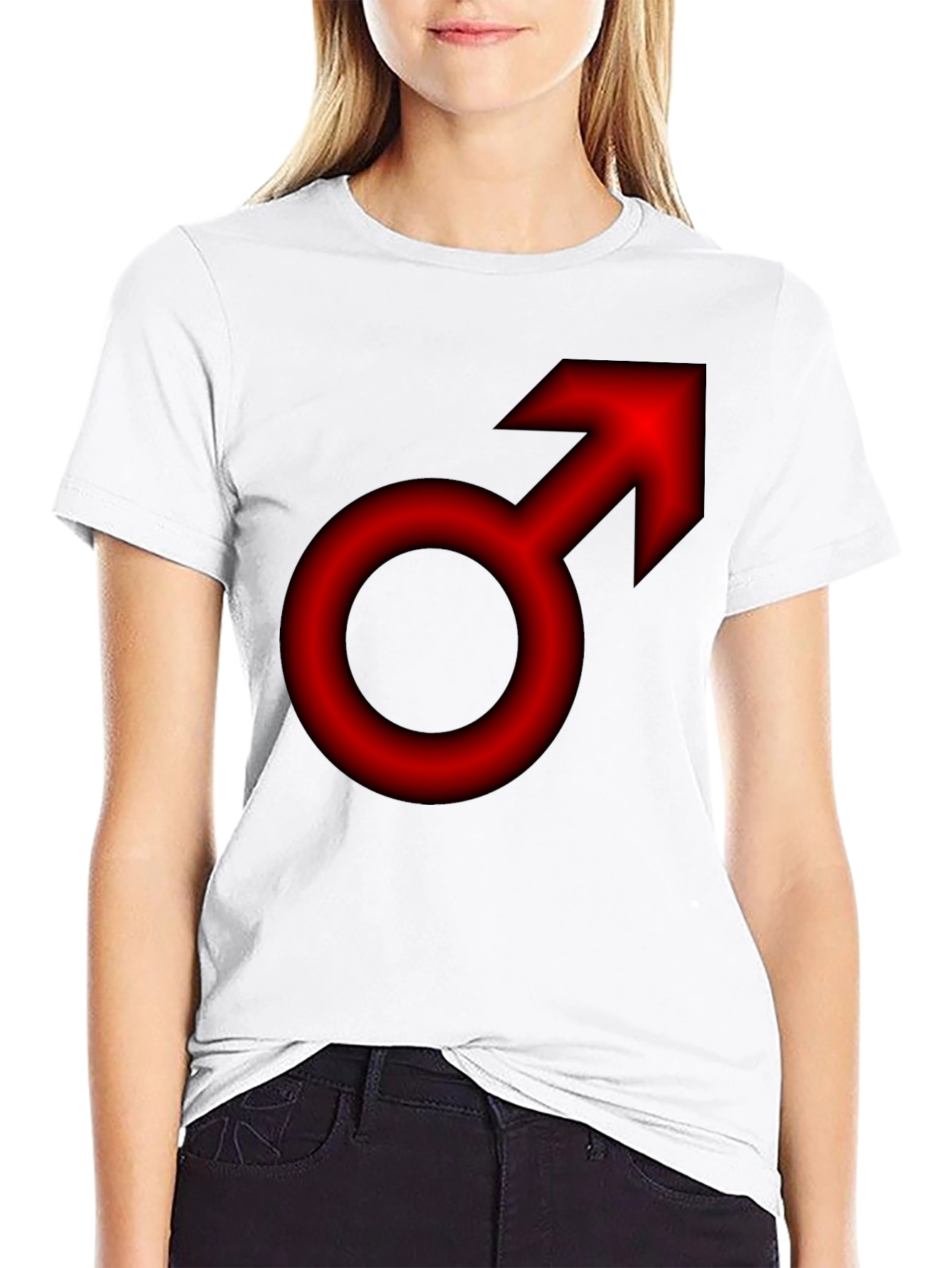Bold Red Mars Symbol T-Shirt - Classic Gender Icon