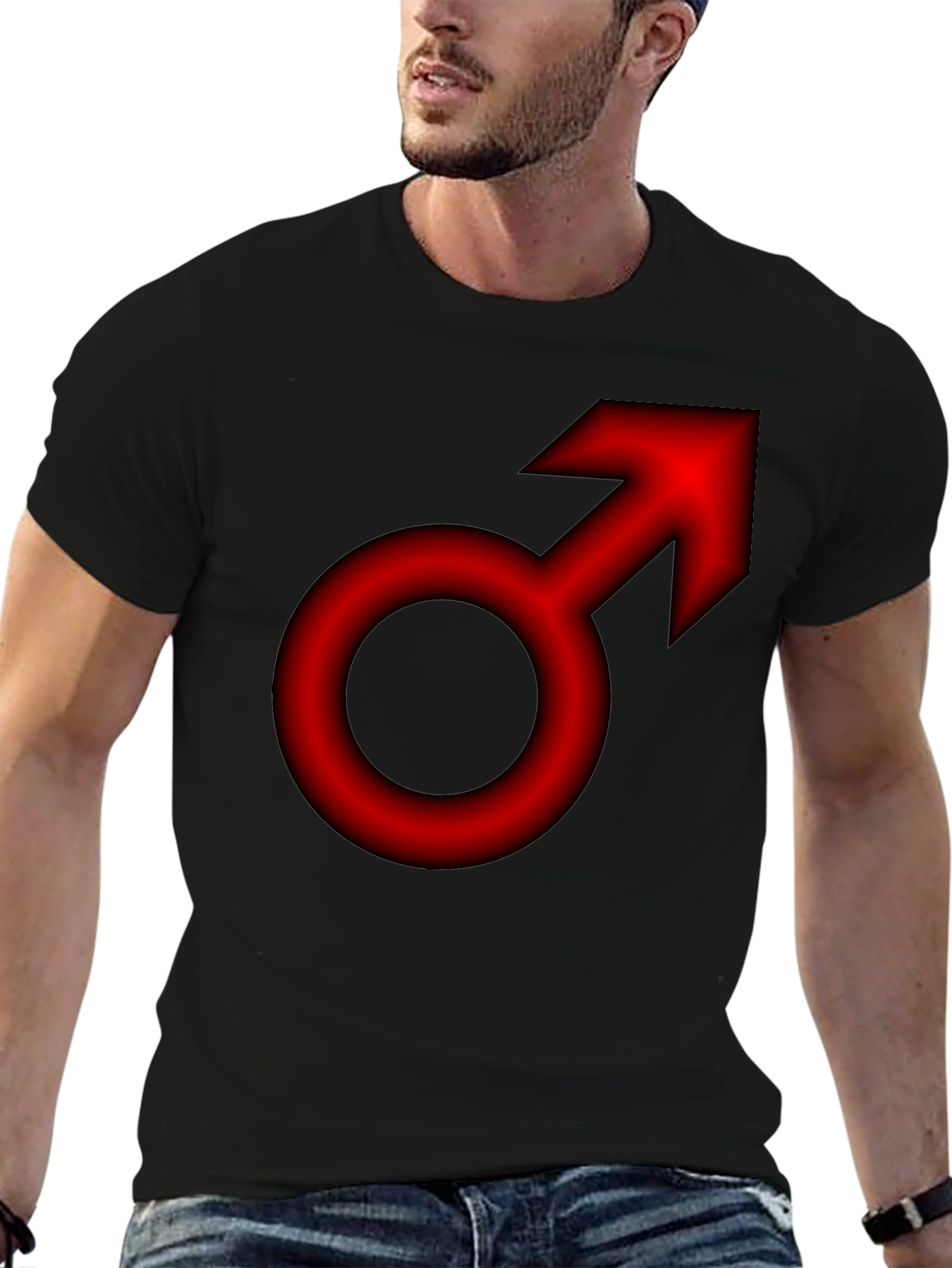 Bold Red Mars Symbol T-Shirt - Classic Gender Icon