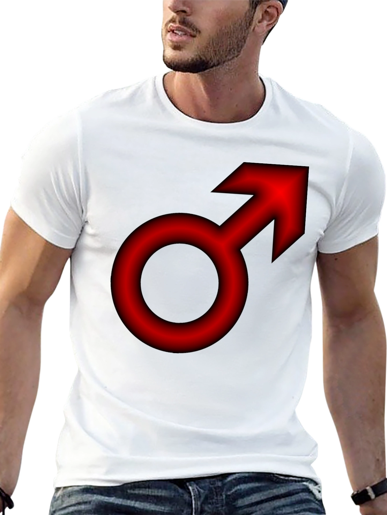 Bold Red Mars Symbol T-Shirt - Classic Gender Icon