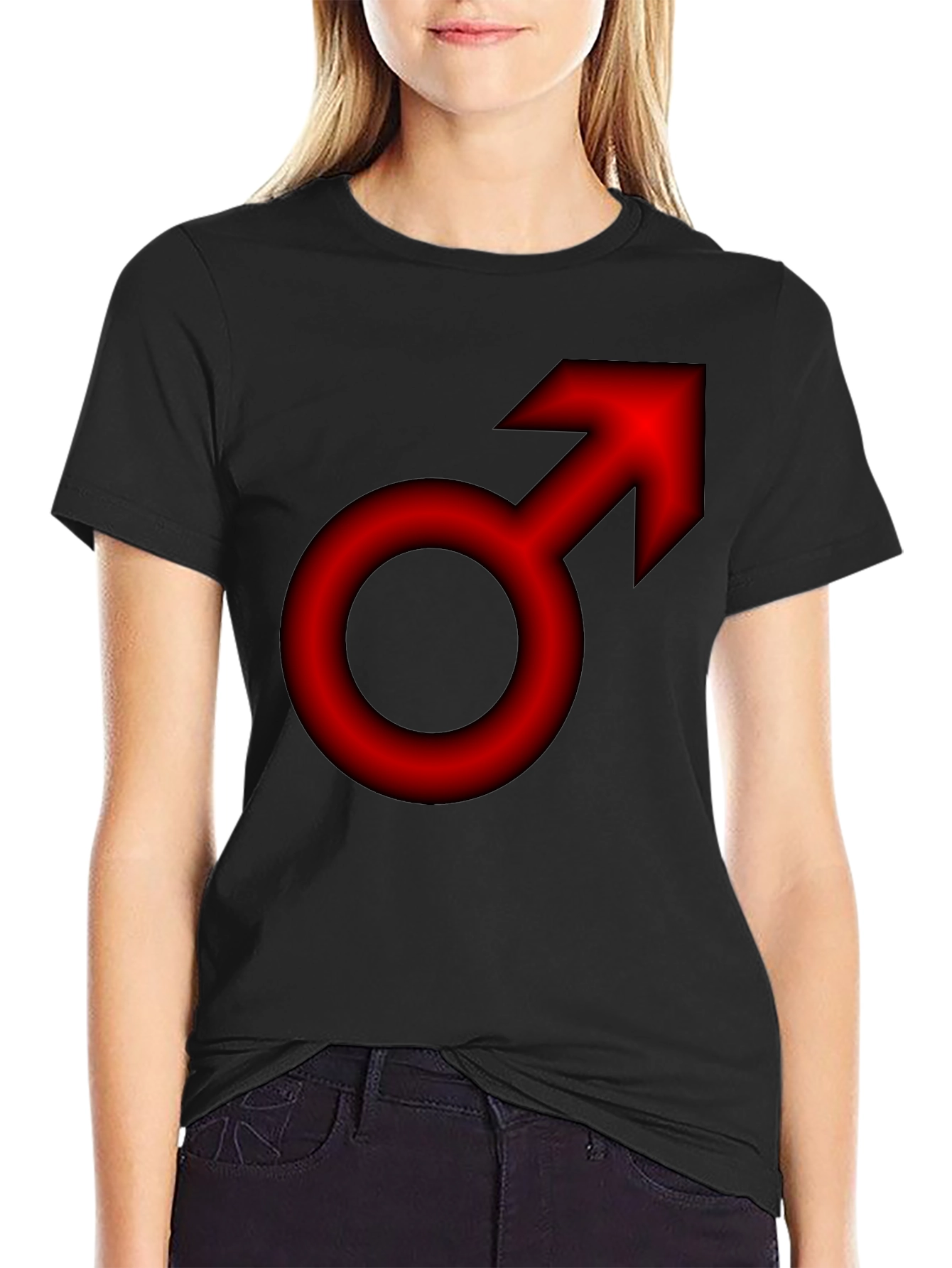 Bold Red Mars Symbol T-Shirt - Classic Gender Icon