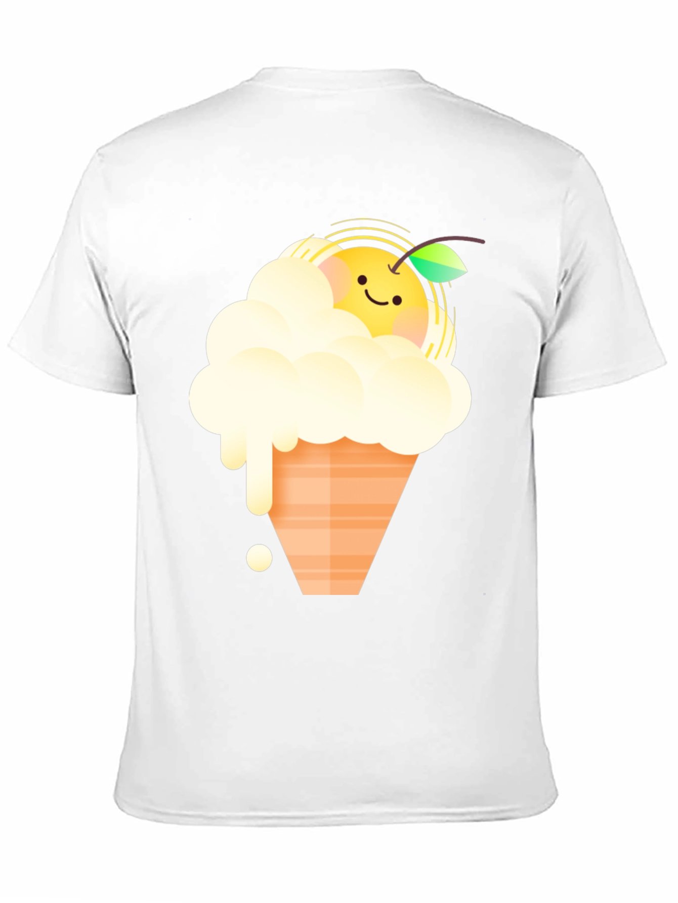 Cute Orange Ice Cream Graphic Tee - Black
