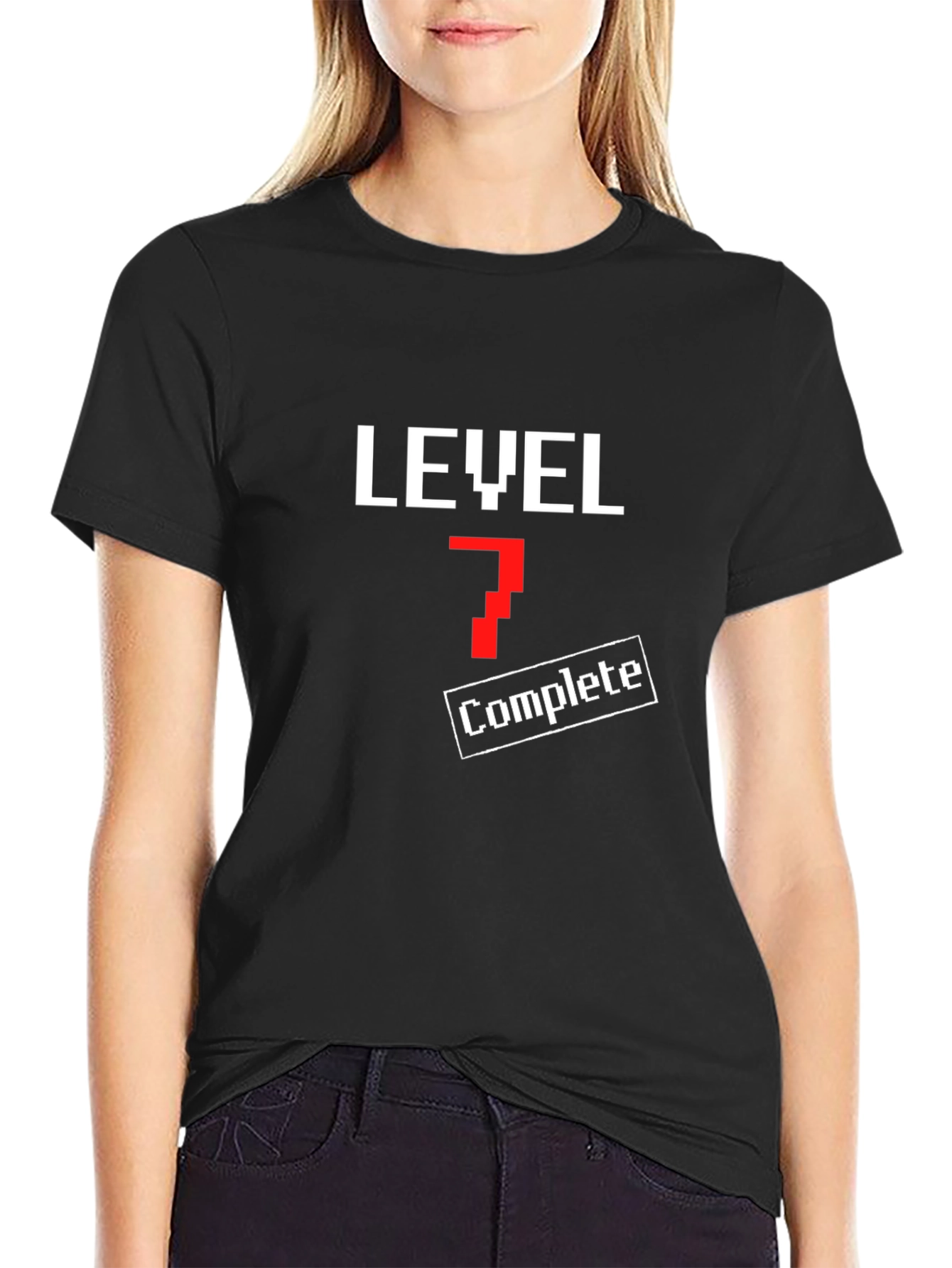 Level 7 Complete Black T-Shirt - Gamer Style