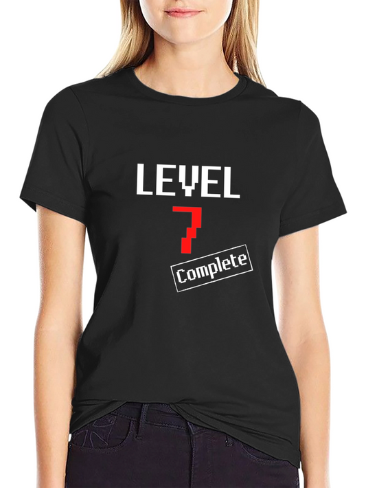 Level 7 Complete Black T-Shirt - Gamer Style