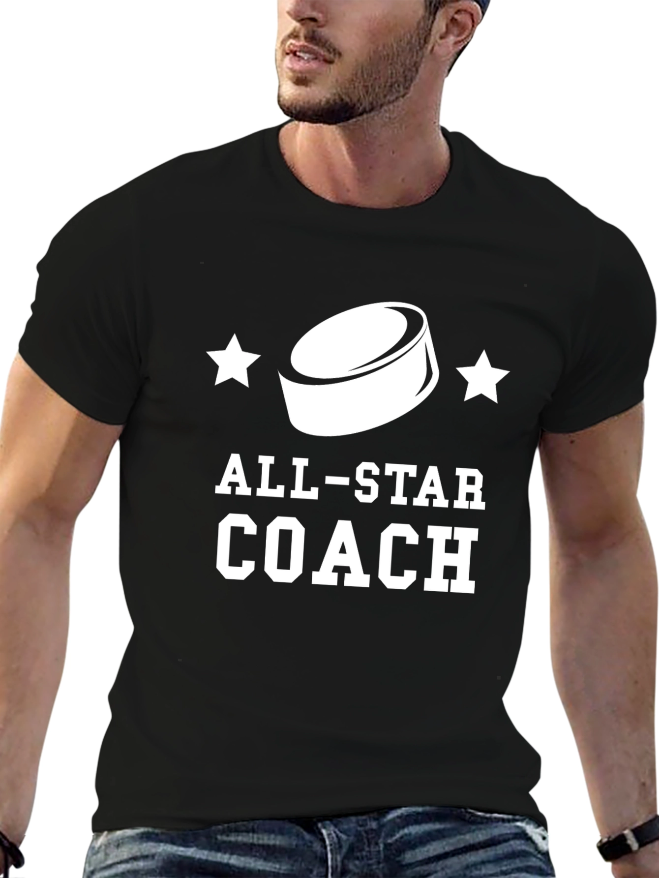 All-Star Hockey Coach Black T-Shirt
