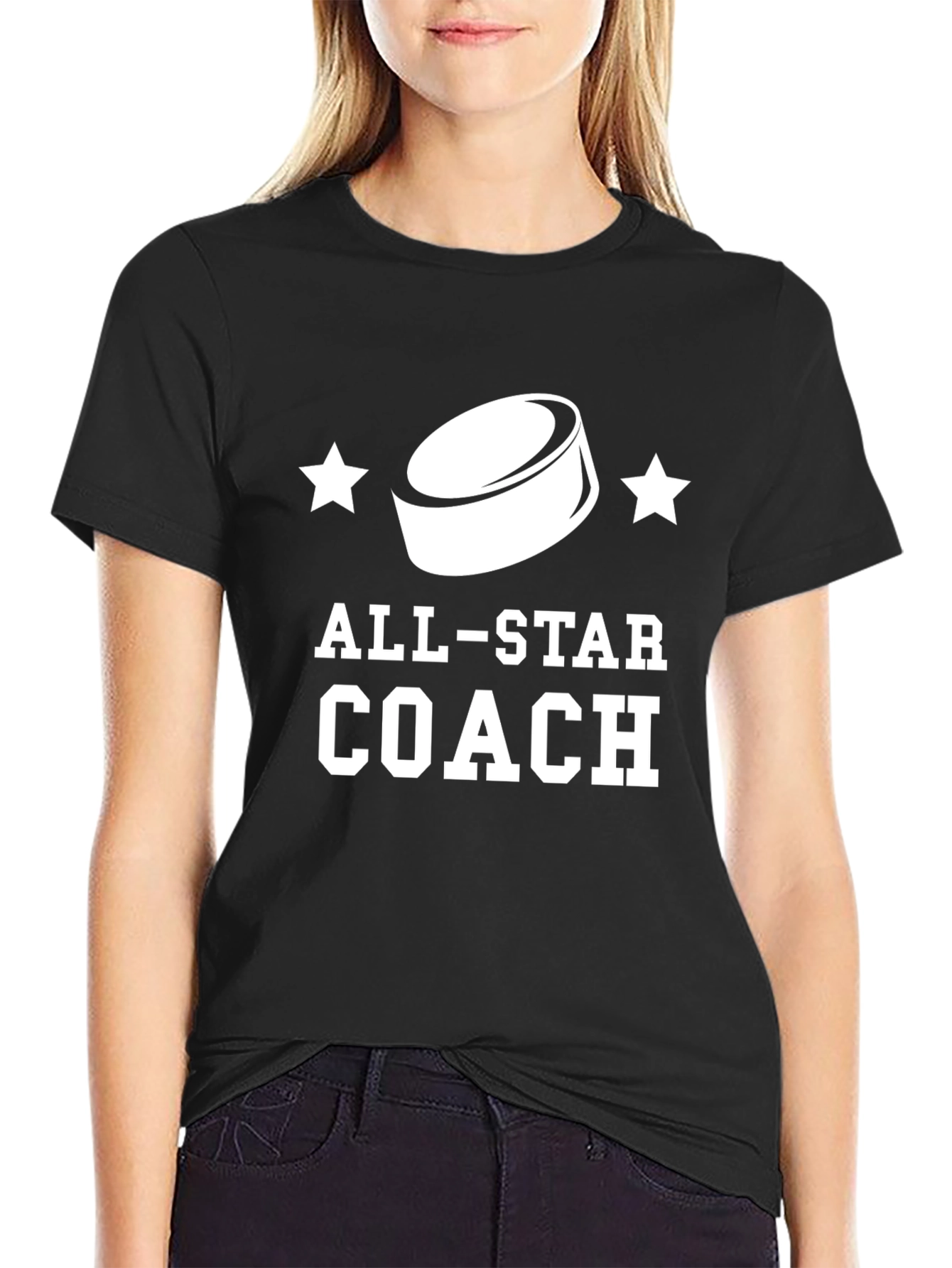 All-Star Hockey Coach Black T-Shirt