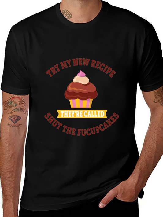 Funny Cupcake Graphic T-Shirt - New Recipe Humor Tee