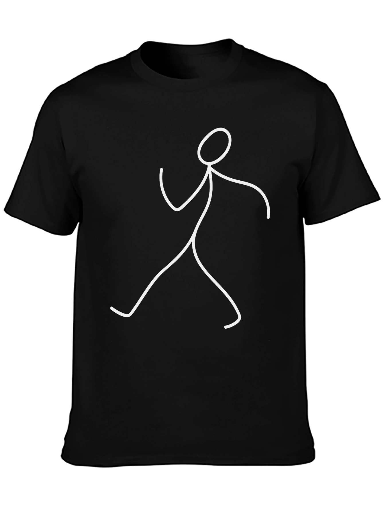 Funny Stick Figure Graphic Tee - Casual Black T-Shirt