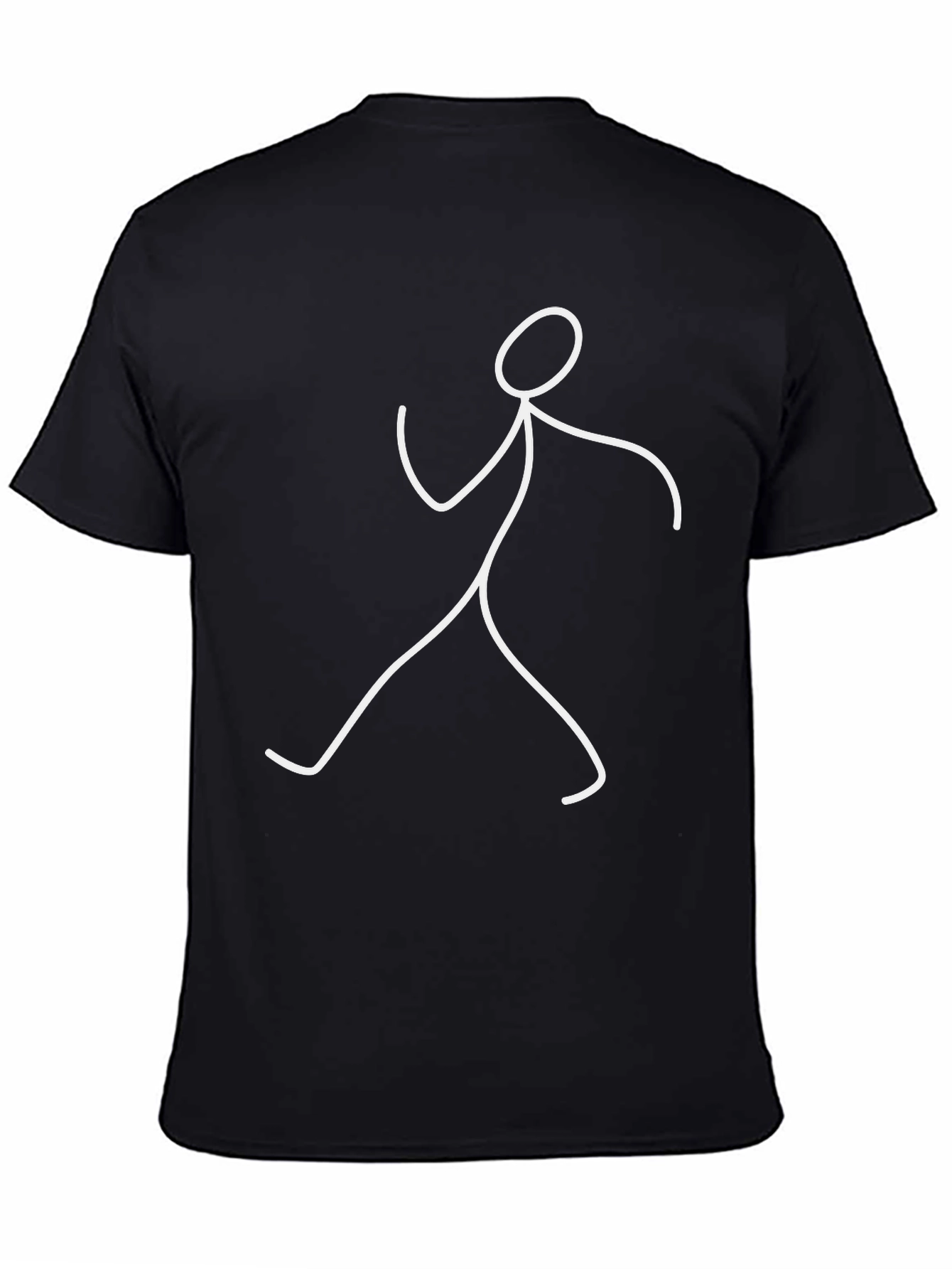 Funny Stick Figure Graphic Tee - Casual Black T-Shirt