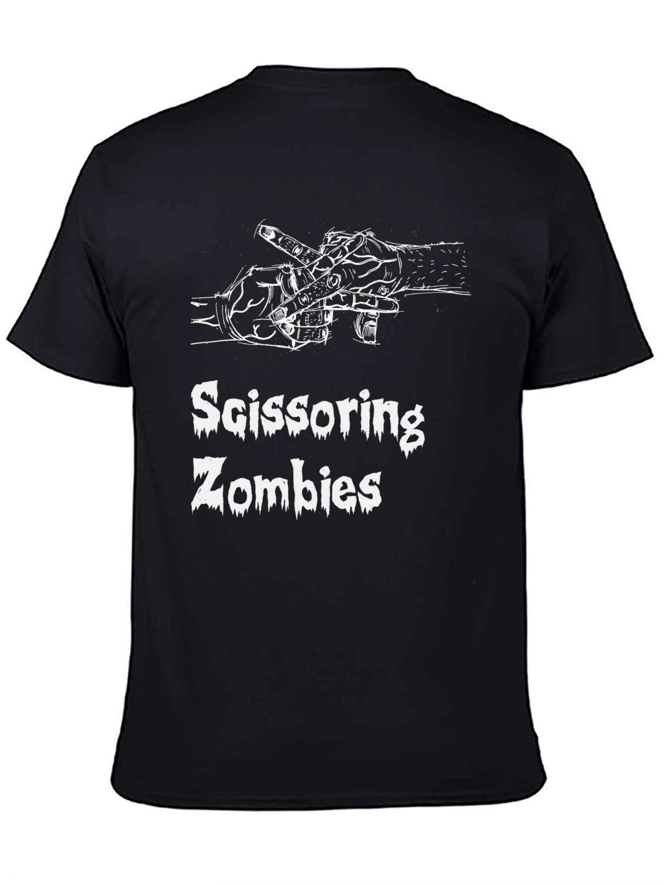 Scissoring Zombies Graphic Print Crew Neck T-Shirt