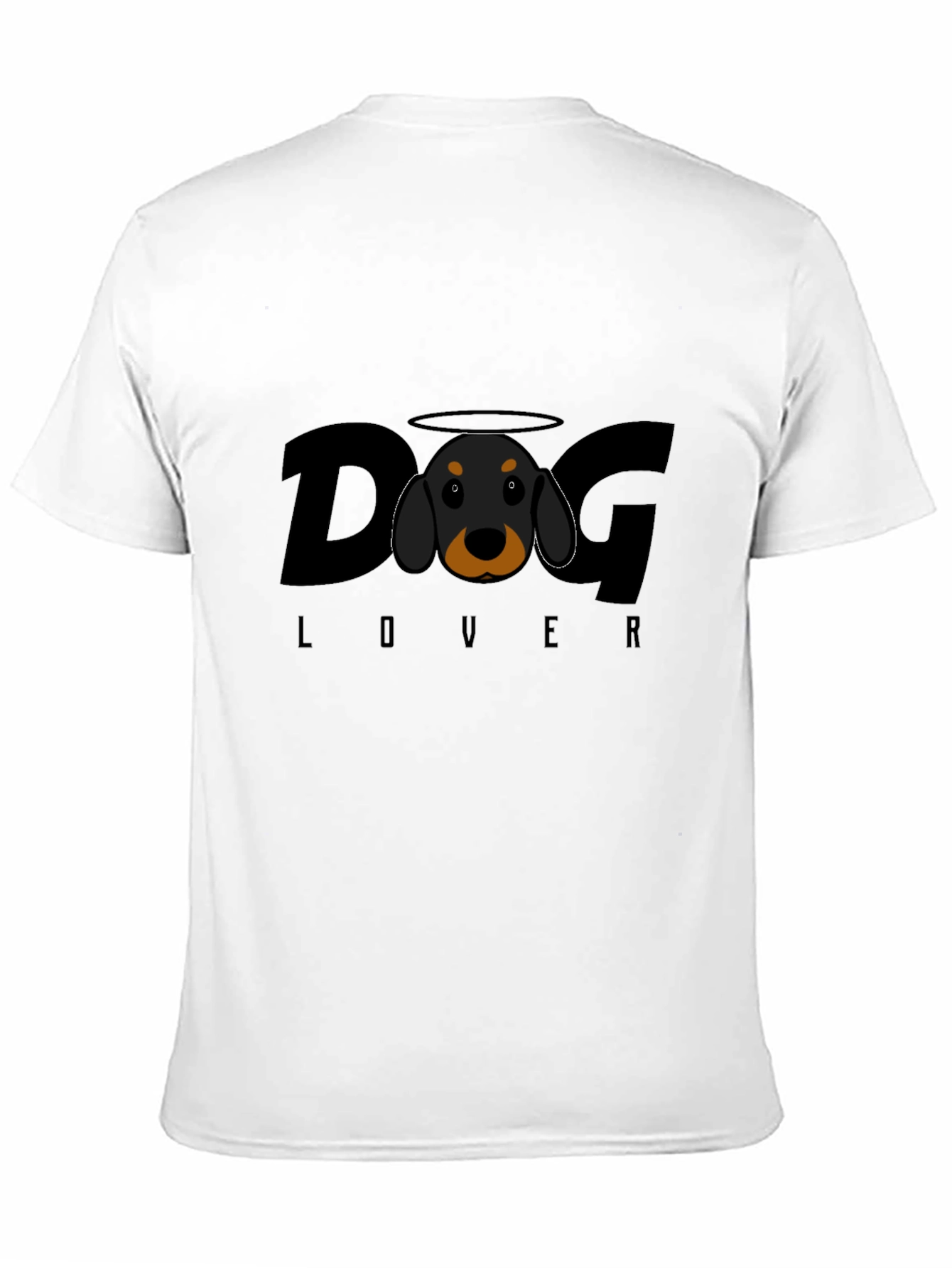 Dog Lover Graphic Tee - Black Cotton T-Shirt