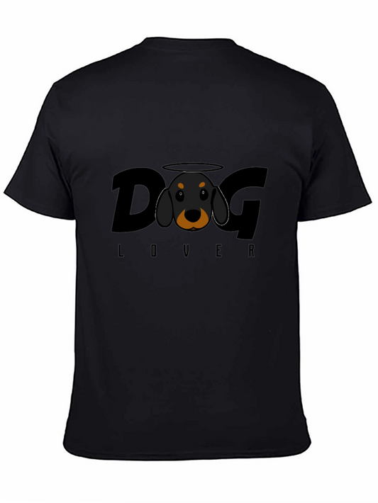 Dog Lover Graphic Tee - Black Cotton T-Shirt