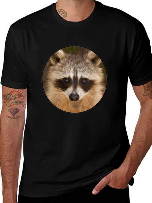 Raccoon Graphic Print Crew Neck T-Shirt