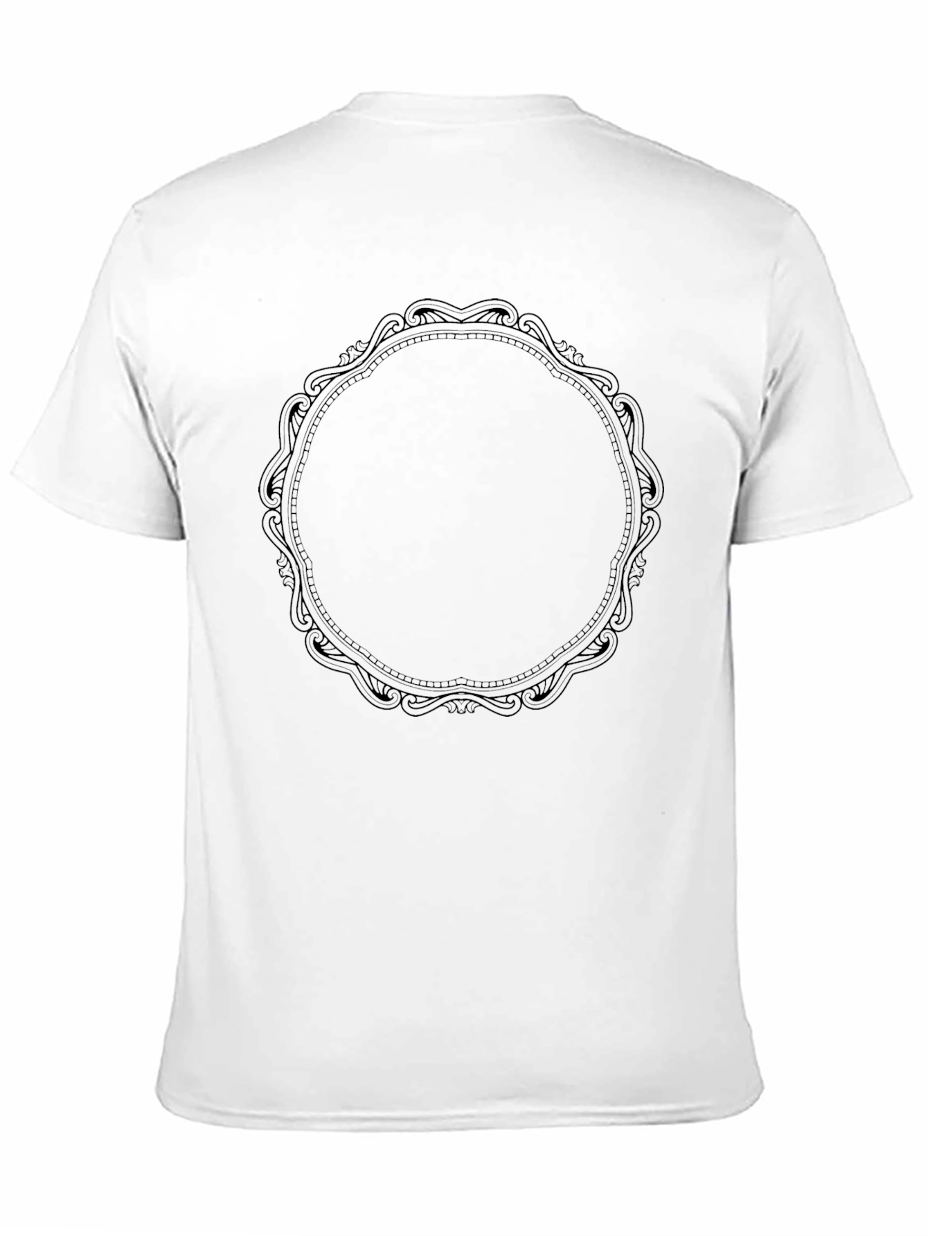 Elegant Black Graphic Tee - Ornate Circle Design
