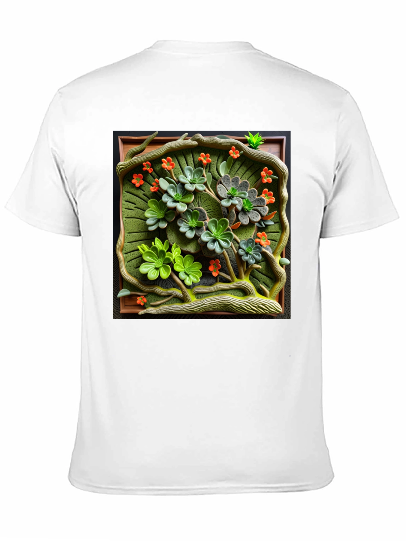 Floral Embossed Graphic Tee - Unique Art T-Shirt