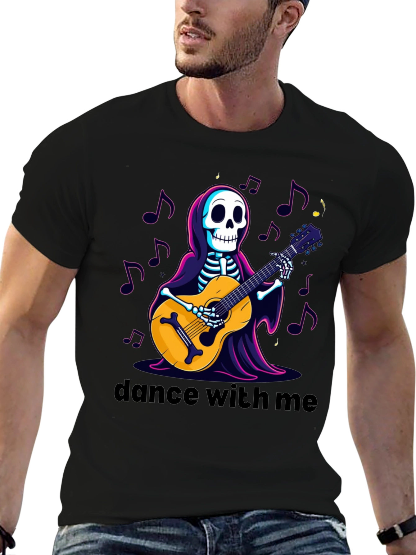 Skeleton Guitarist Graphic Tee
