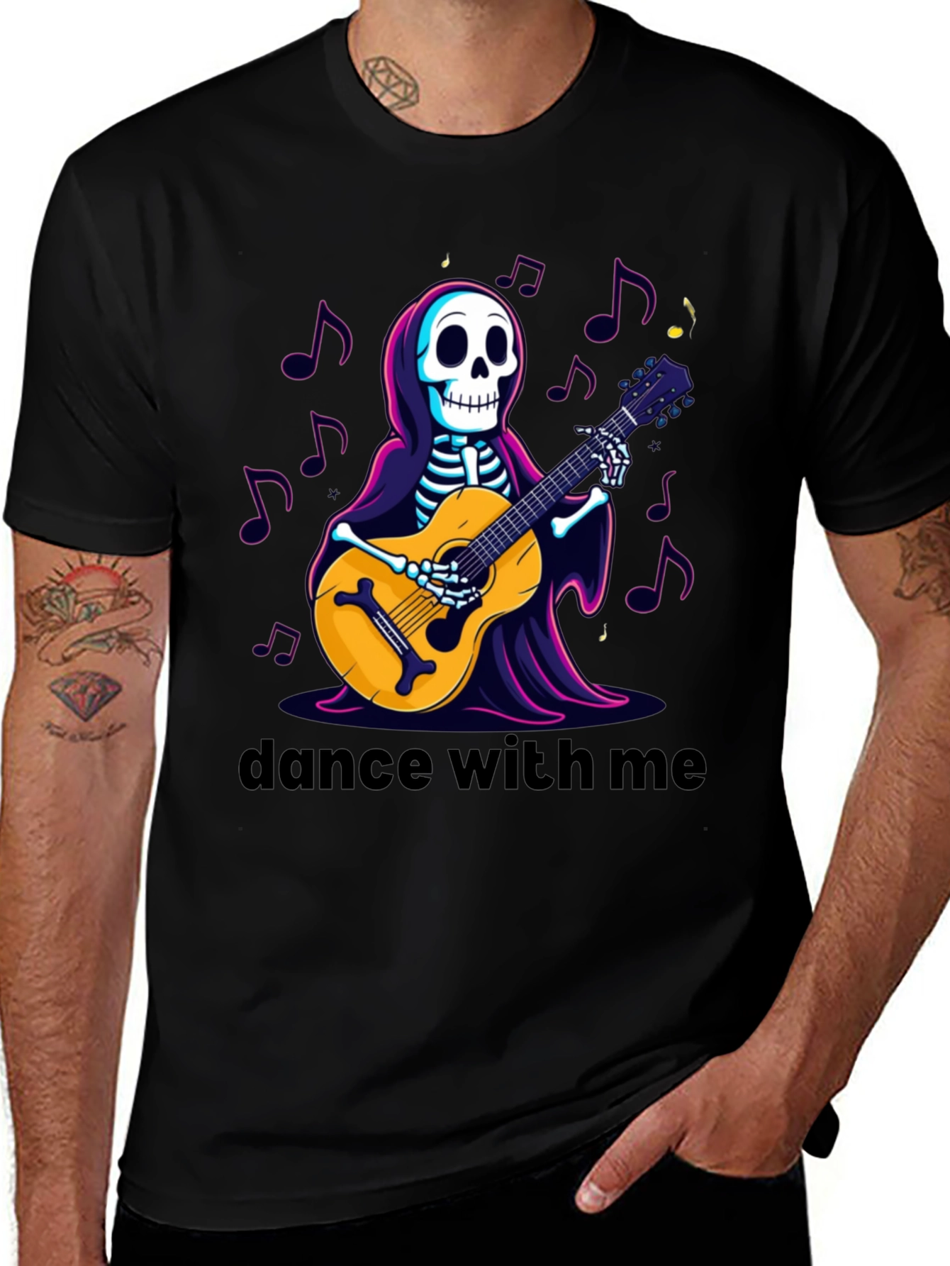 Skeleton Guitarist Graphic Tee