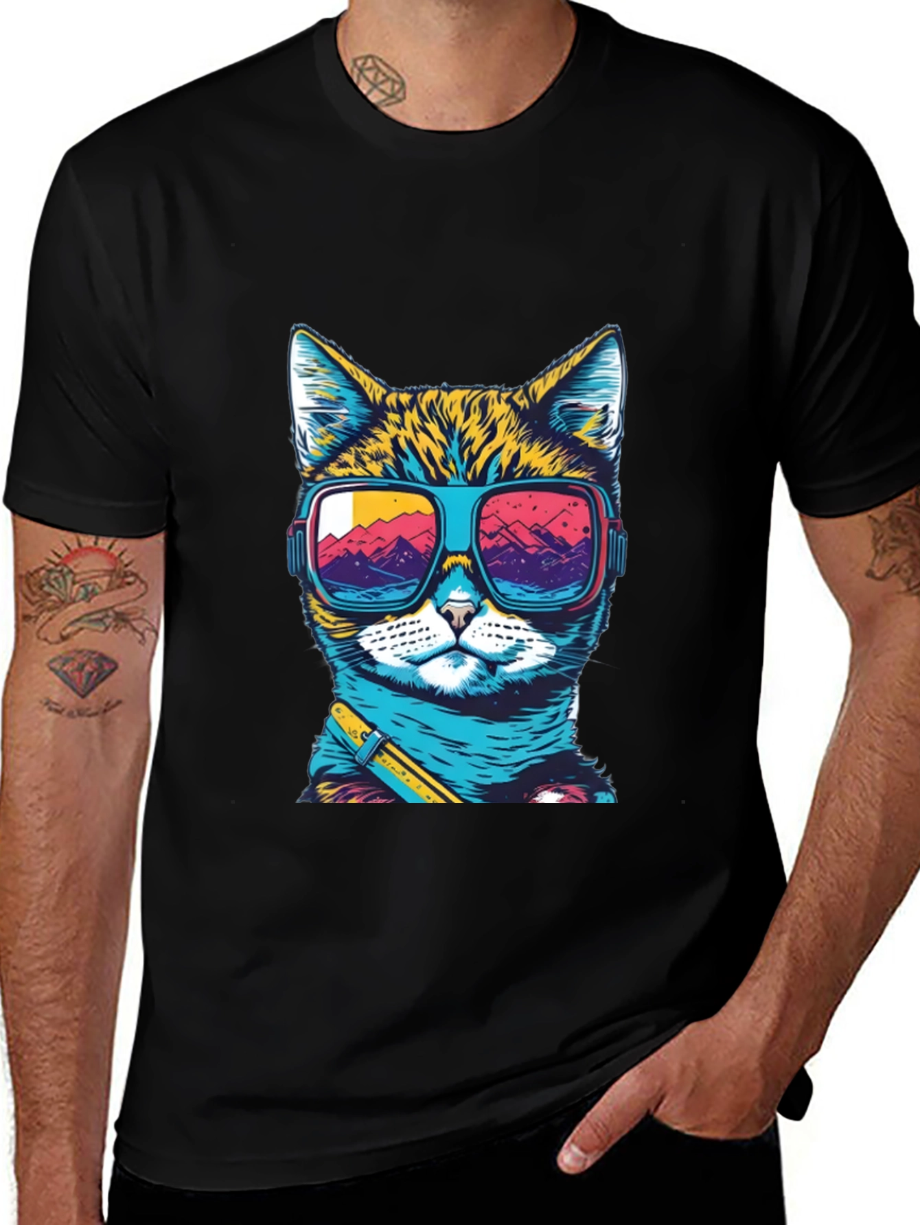 Cool Cat T-Shirt: Retro Sunglasses Graphic Tee