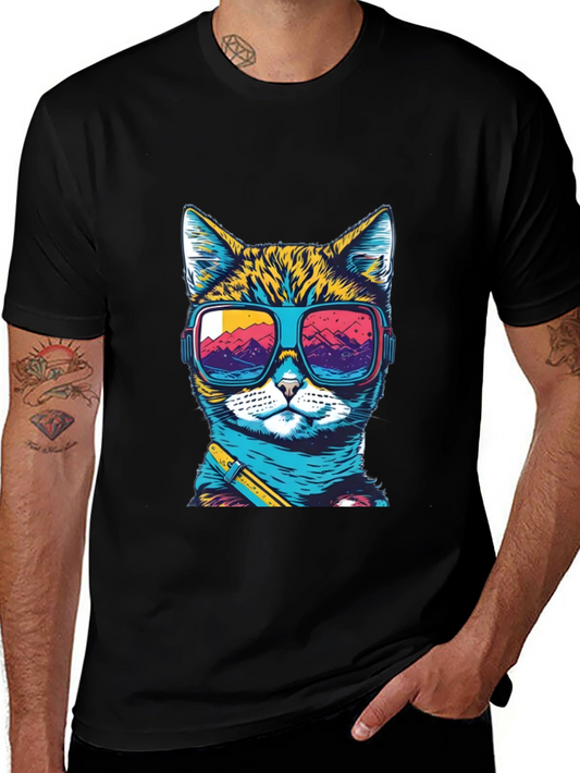 Cool Cat T-Shirt: Retro Sunglasses Graphic Tee