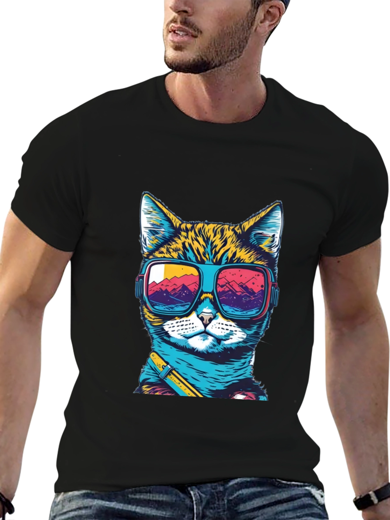 Cool Cat T-Shirt: Retro Sunglasses Graphic Tee