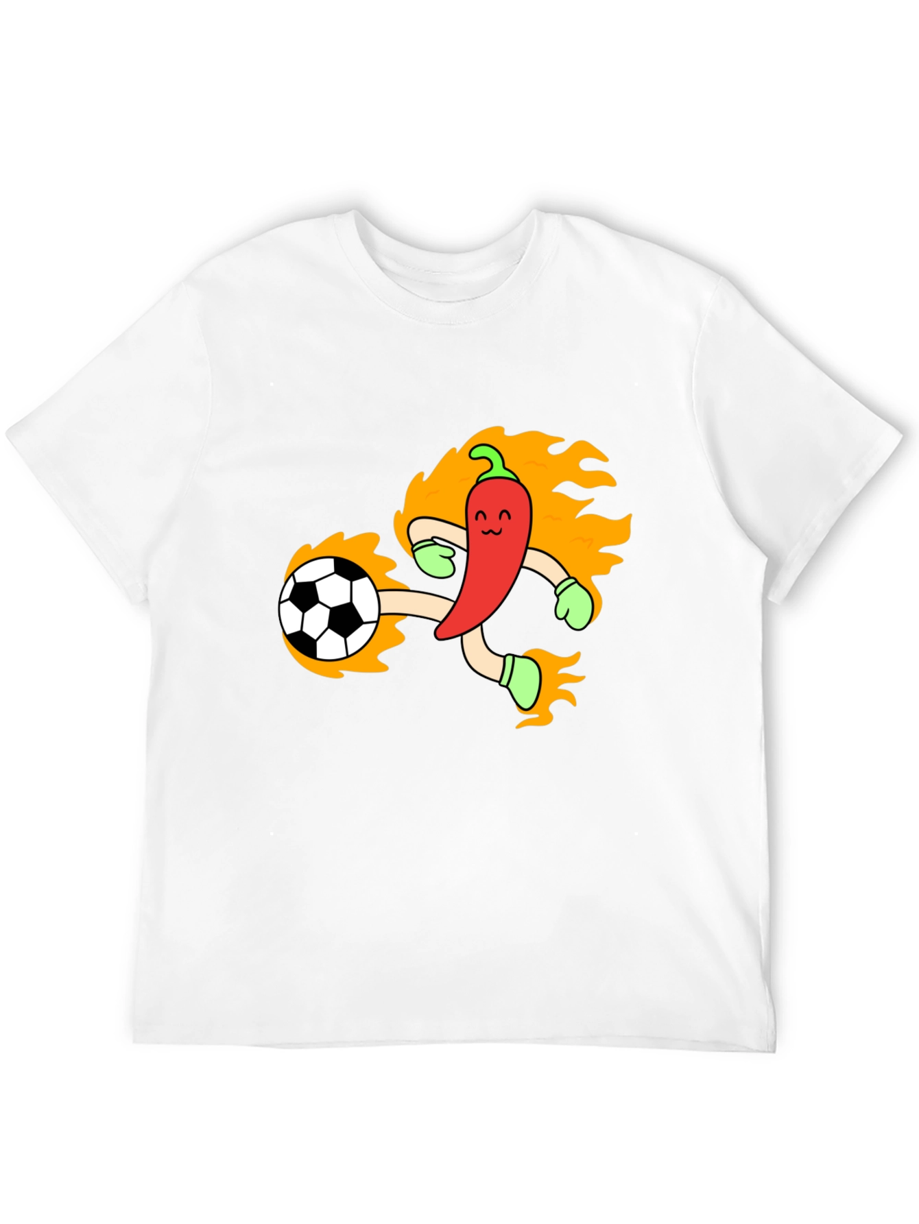 Spicy Soccer T-Shirt - Chili Pepper Kicking Ball