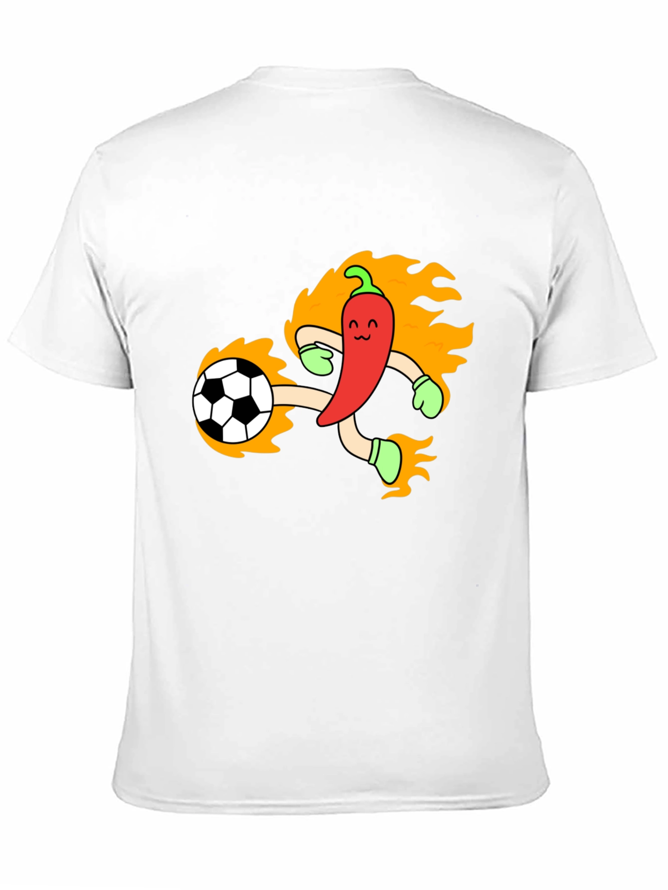Spicy Soccer T-Shirt - Chili Pepper Kicking Ball