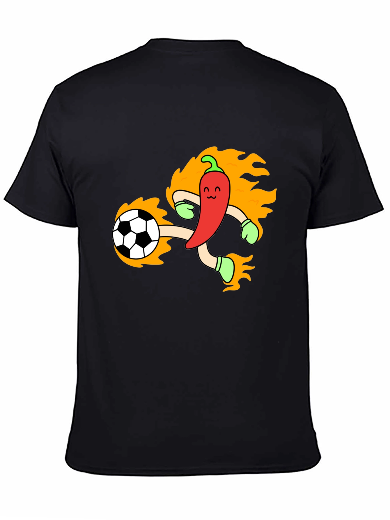 Spicy Soccer T-Shirt - Chili Pepper Kicking Ball