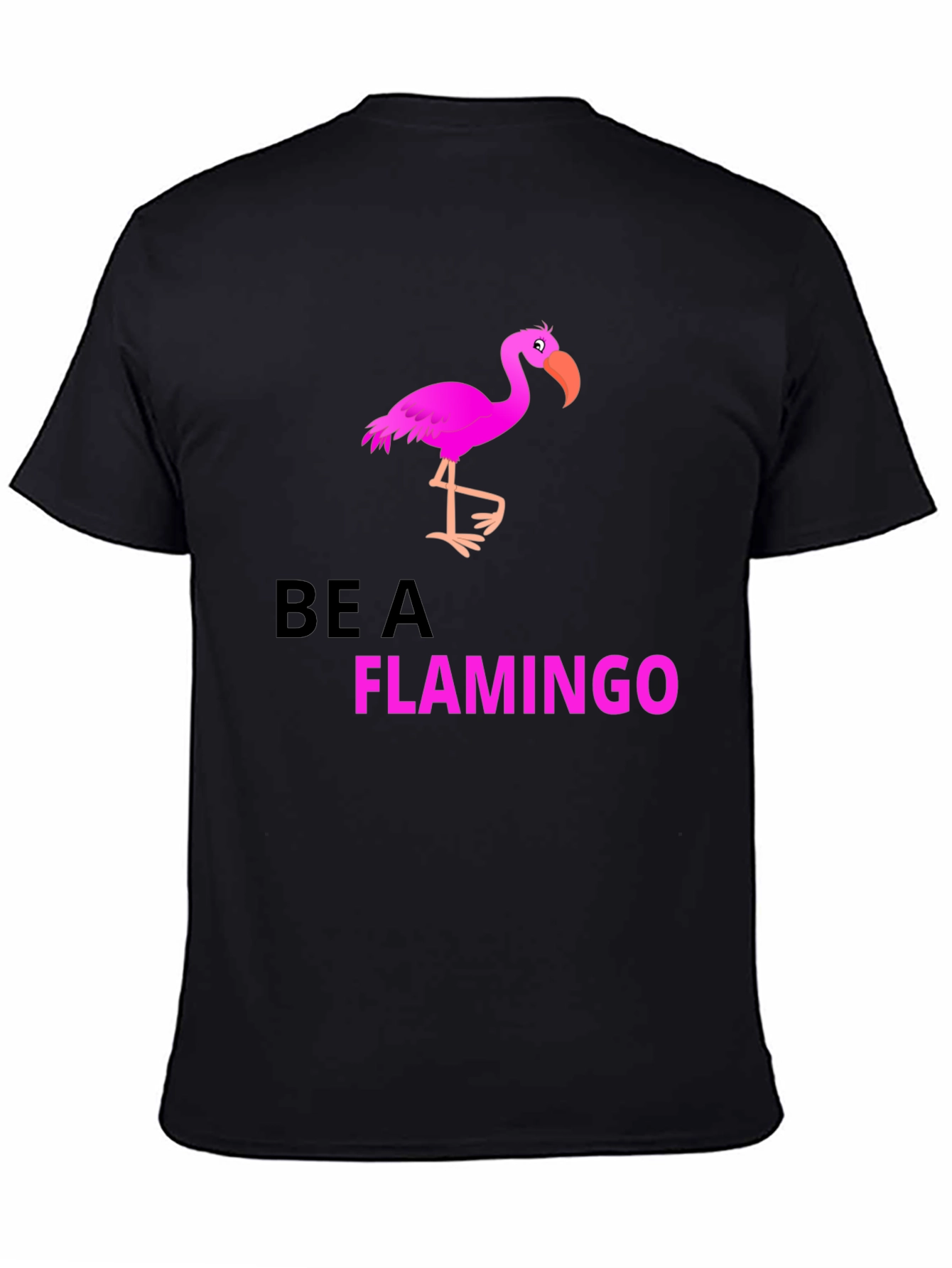 Be a Flamingo Black Graphic T-Shirt