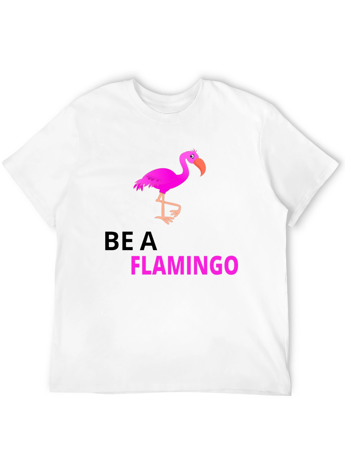 Be a Flamingo Black Graphic T-Shirt