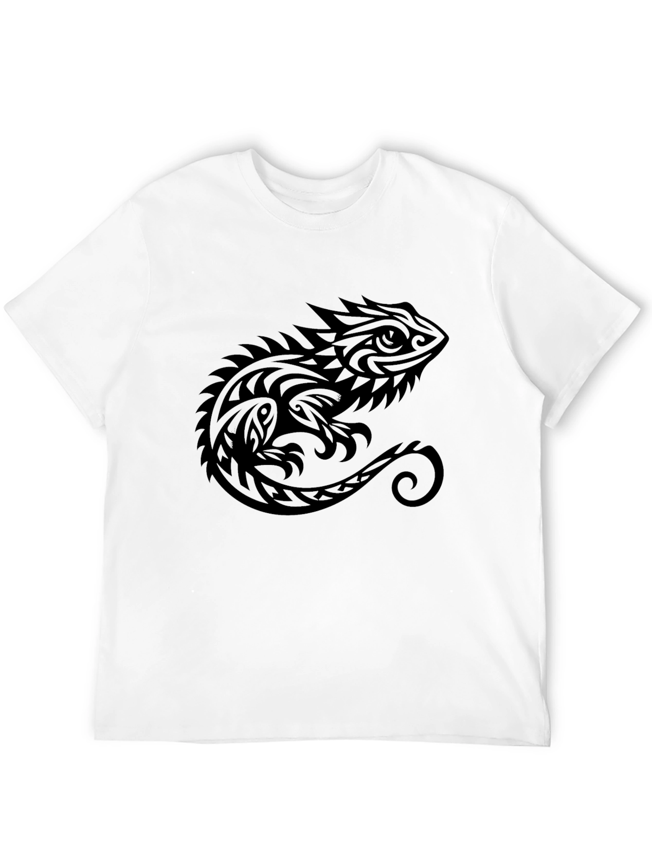 Tribal Lizard Graphic Tee - Black