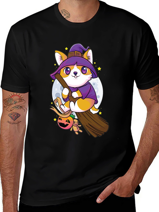 Witch Corgi T-Shirt - Halloween Dog Tee