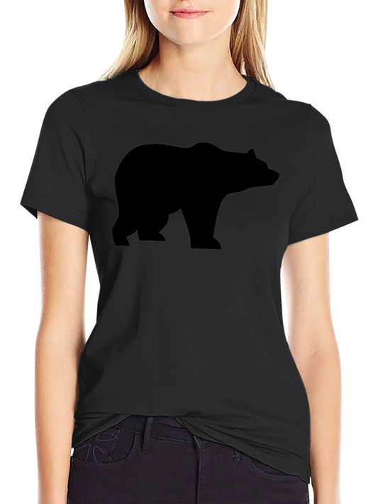 Mens Black Bear Graphic Tee - Classic Crew Neck