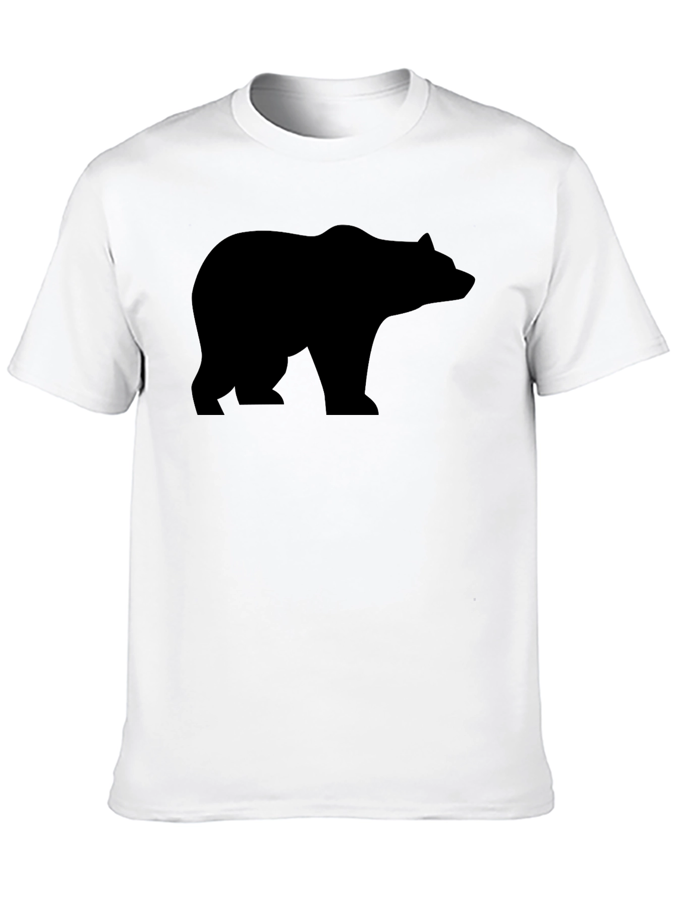 Mens Black Bear Graphic Tee - Classic Crew Neck