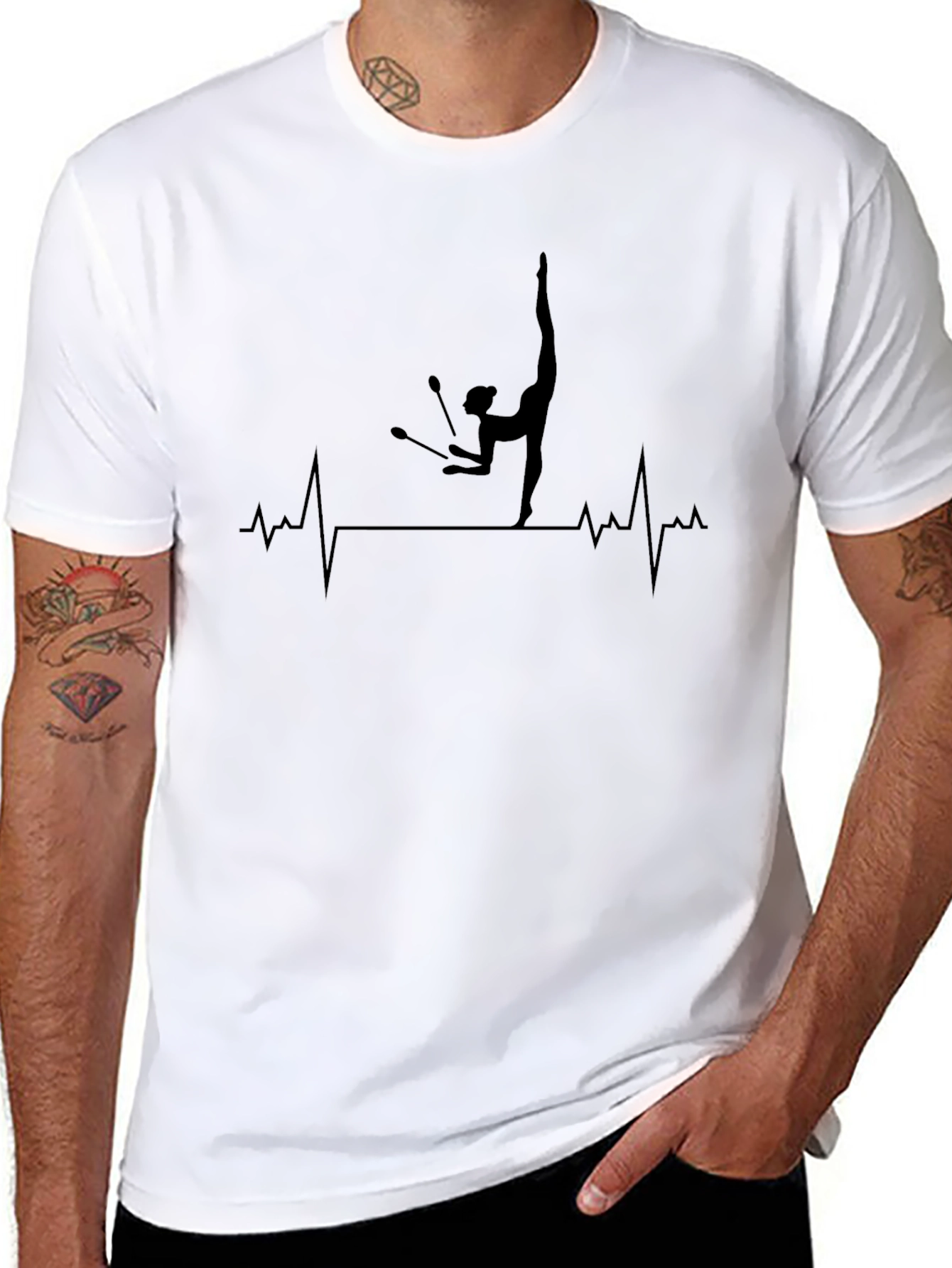 Gymnastics Heartbeat T-Shirt - Rhythmic Gymnast Tee