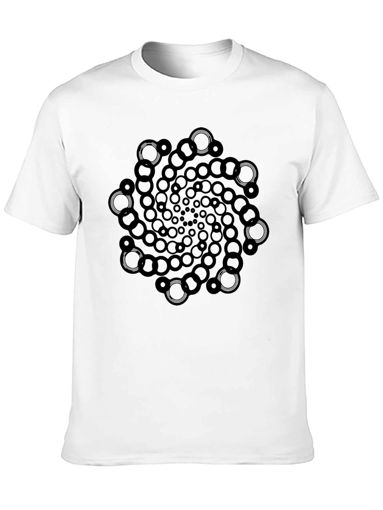 Geometric Spiral Graphic Tee - Cool Design