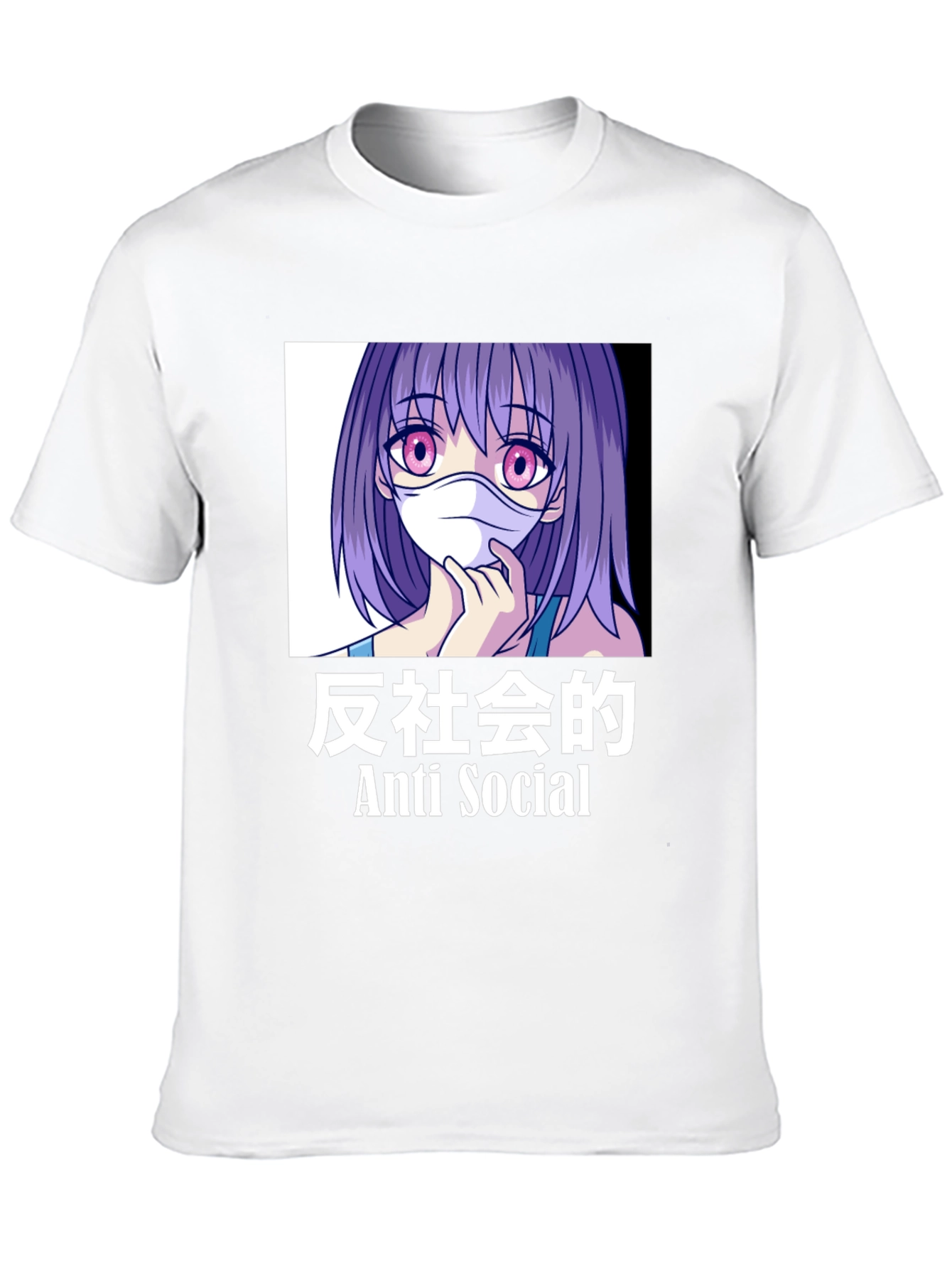 Anti Social Anime Girl Graphic T-Shirt