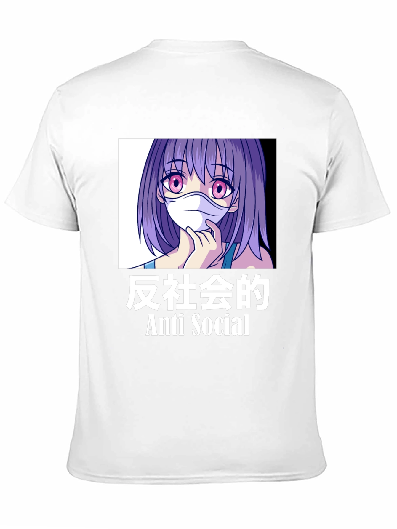 Anti Social Anime Girl Graphic T-Shirt