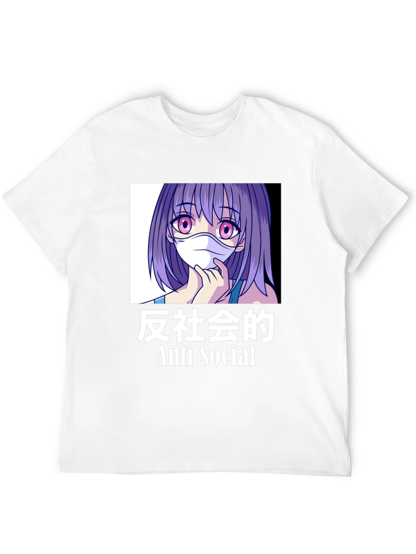 Anti Social Anime Girl Graphic T-Shirt
