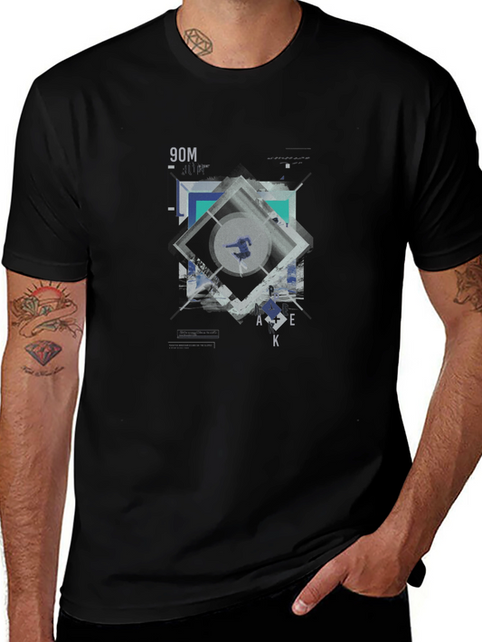 Geometric Graphic Print T-Shirt | Modern Design Tee