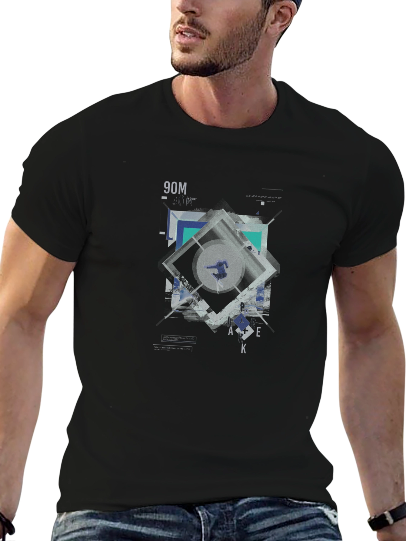 Geometric Graphic Print T-Shirt | Modern Design Tee