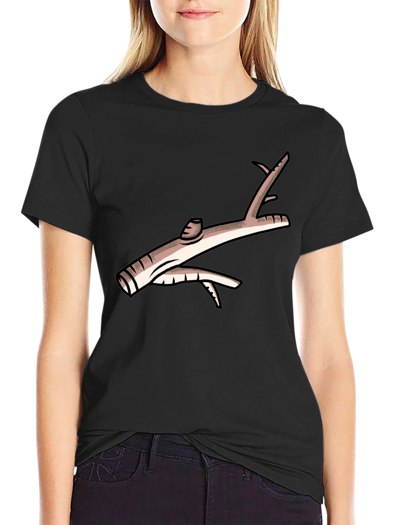 Novelty Branch Graphic Black T-Shirt