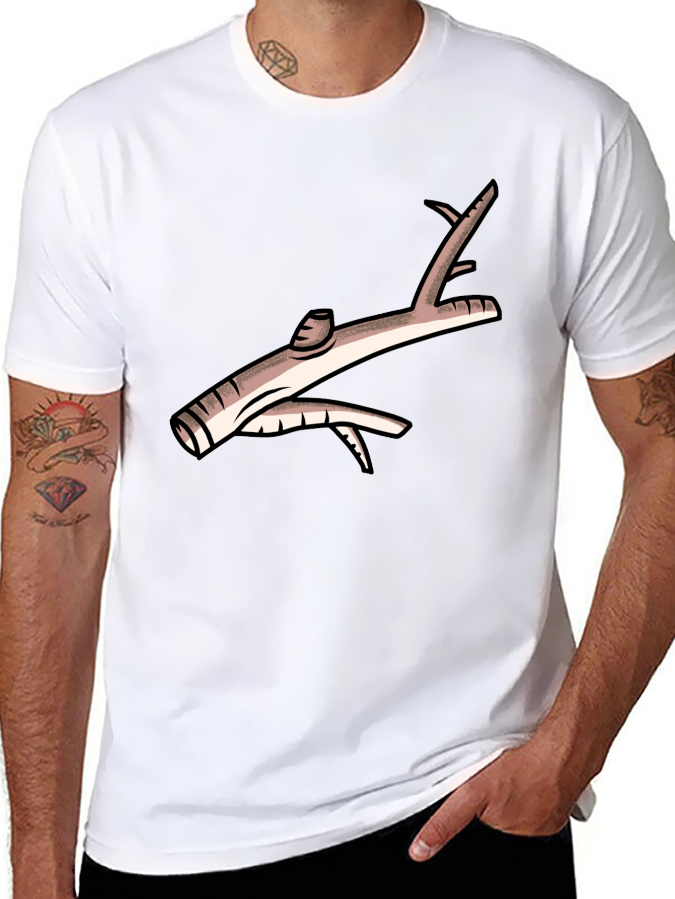 Novelty Branch Graphic Black T-Shirt