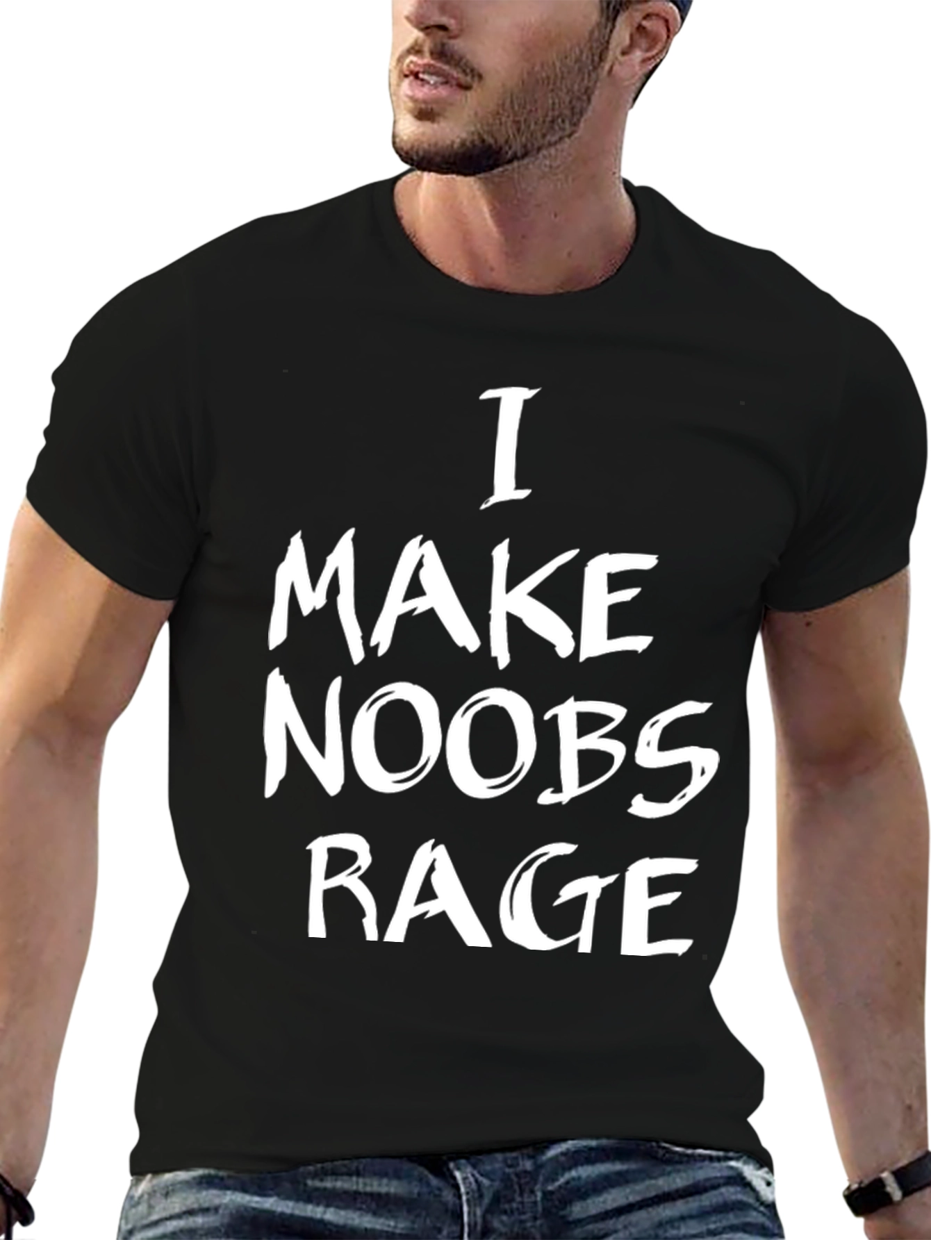 I Make Noobs Rage Black T-Shirt - Gamer Gift