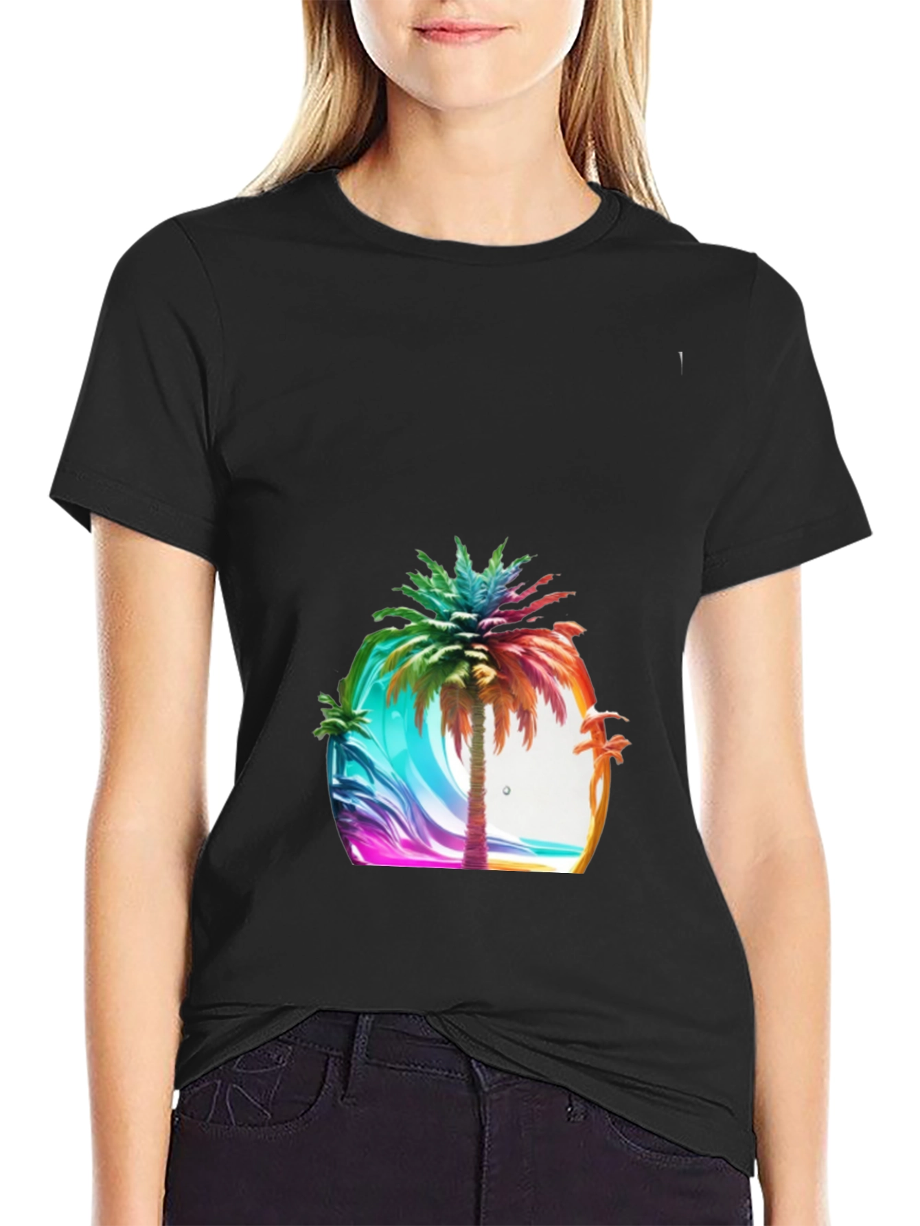 Vibrant Palm Tree Graphic Tee - Island Vibes